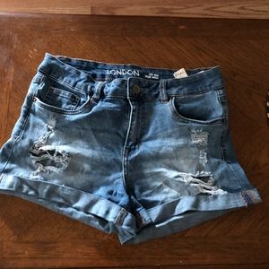 URBAN PLANET - Light blue denim shorts